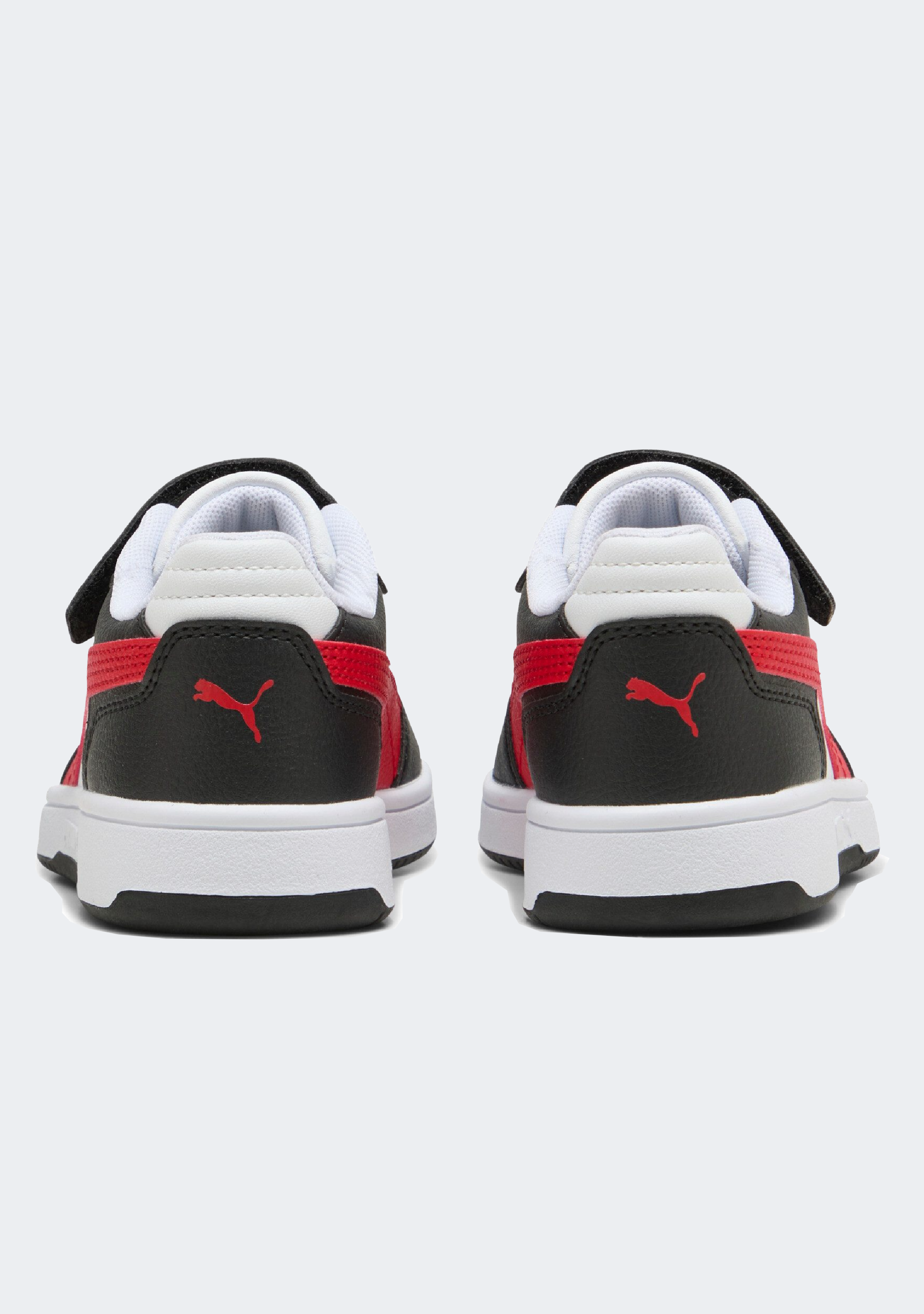 PUMA KID'S HOOK N' LOOP REBOUND SLAM LO BLACK/RED/WHITE SNEAKER SHOES