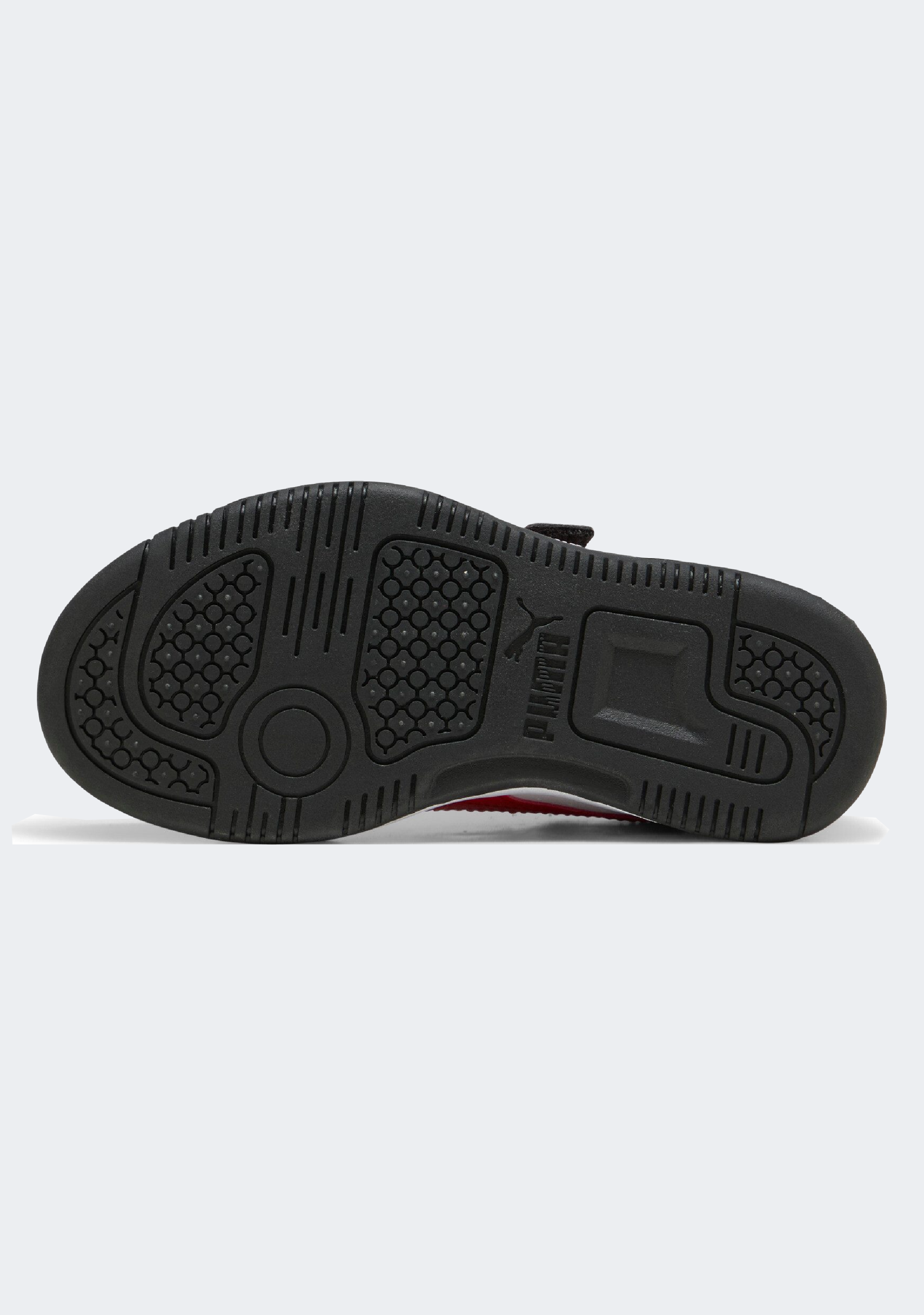 PUMA KID'S HOOK N' LOOP REBOUND SLAM LO BLACK/RED/WHITE SNEAKER SHOES