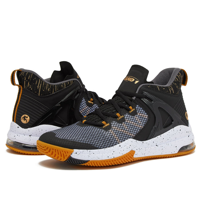 AND 1 MEN S TURNAROUND BLACK GOLD BASKETBALL SHOES