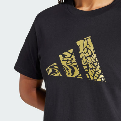 Adidas Women's Tech Metallic Graphic Black/Gold Tee