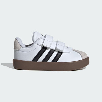 Adidas Kid's Vl Court 3.0 Hook N' Loop White/Black Sneaker Shoes