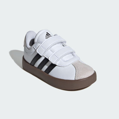 Adidas Kid's Vl Court 3.0 Hook N' Loop White/Black Sneaker Shoes