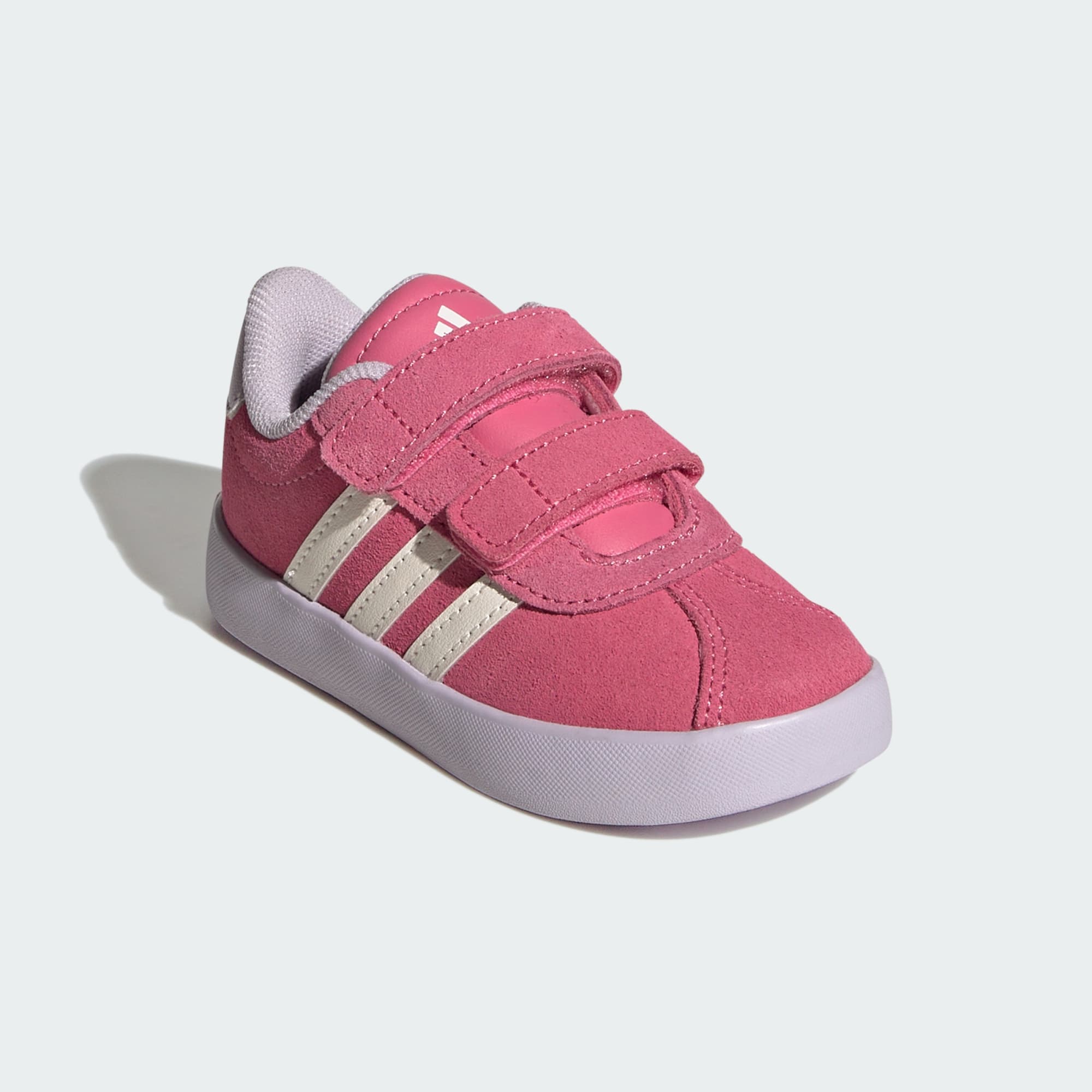 Adidas Kid's Vl Court 3.0 Pink/White/Lavender Sneaker Shoes