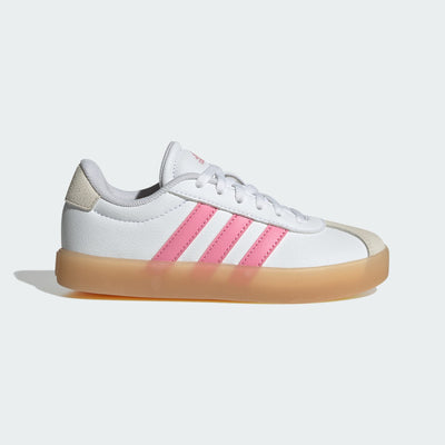 ADIDAS KID'S VL COURT 3.0 WHITE/PINK SNEAKER SHOES