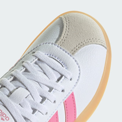 ADIDAS KID'S VL COURT 3.0 WHITE/PINK SNEAKER SHOES