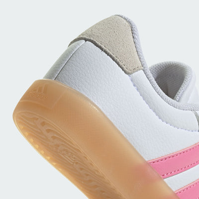 ADIDAS KID'S VL COURT 3.0 WHITE/PINK SNEAKER SHOES