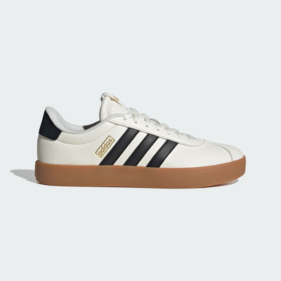 ADIDAS MEN'S VL COURT 3.0 WHITE/BLACK/GOLD SNEAKER SHOES