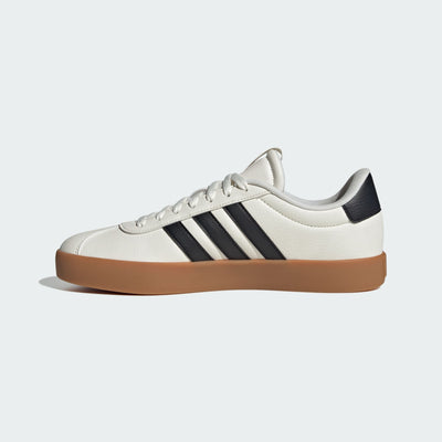 ADIDAS MEN'S VL COURT 3.0 WHITE/BLACK/GOLD SNEAKER SHOES