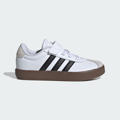 Adidas Kid's Vl Court 3.0 Hook N' Loop White/Black Sneaker Shoes