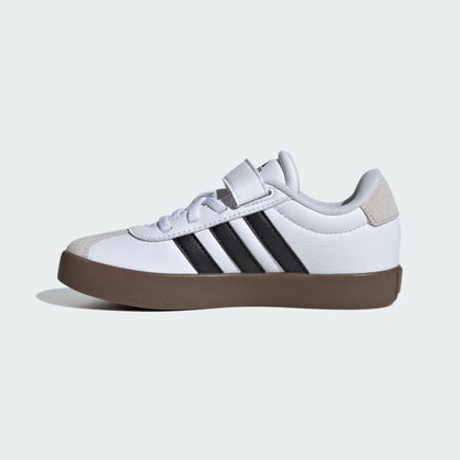 Adidas Kid's Vl Court 3.0 Hook N' Loop White/Black Sneaker Shoes