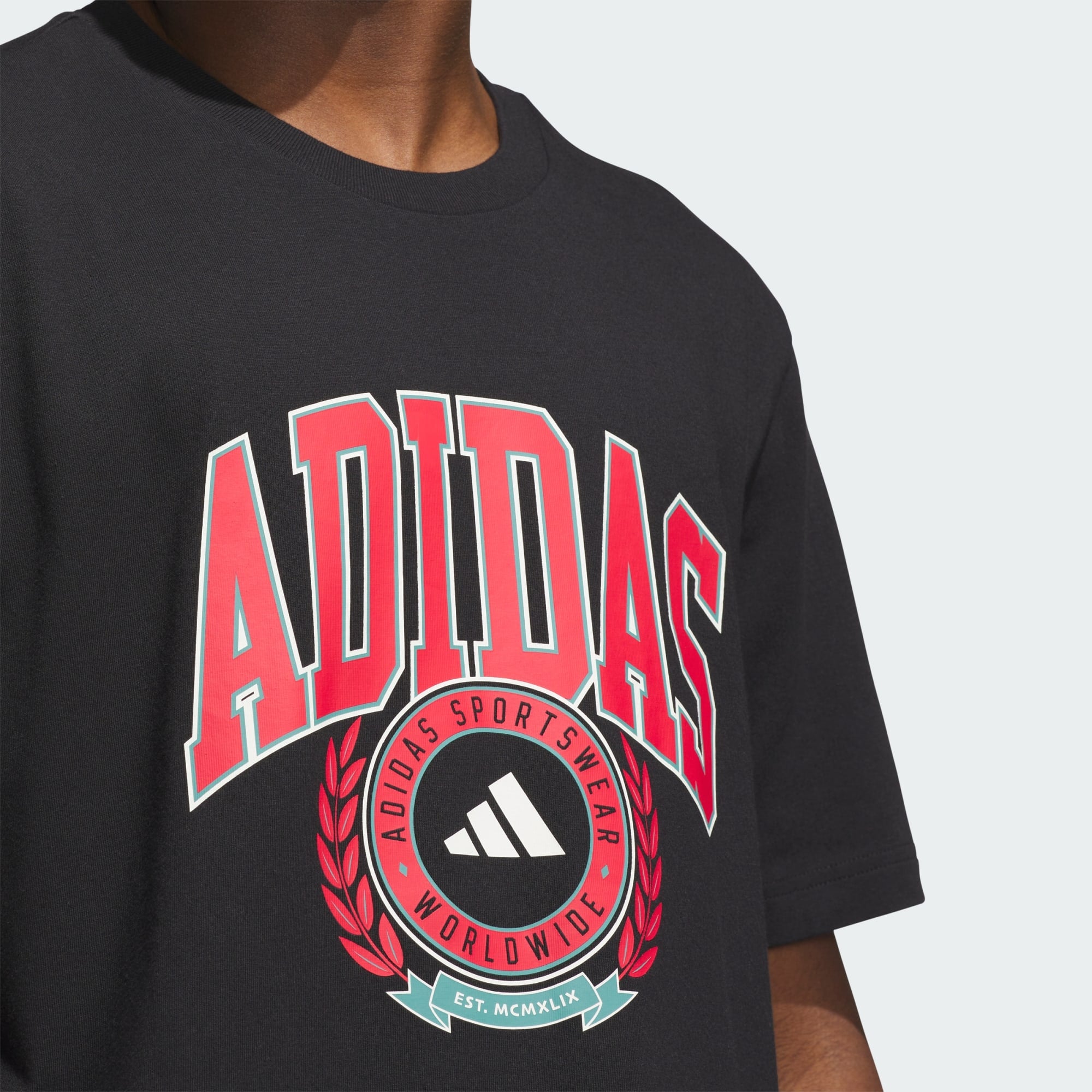Adidas Men's Varsity Crest Graphic Black Tee