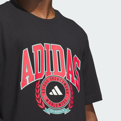 Adidas Men's Varsity Crest Graphic Black Tee