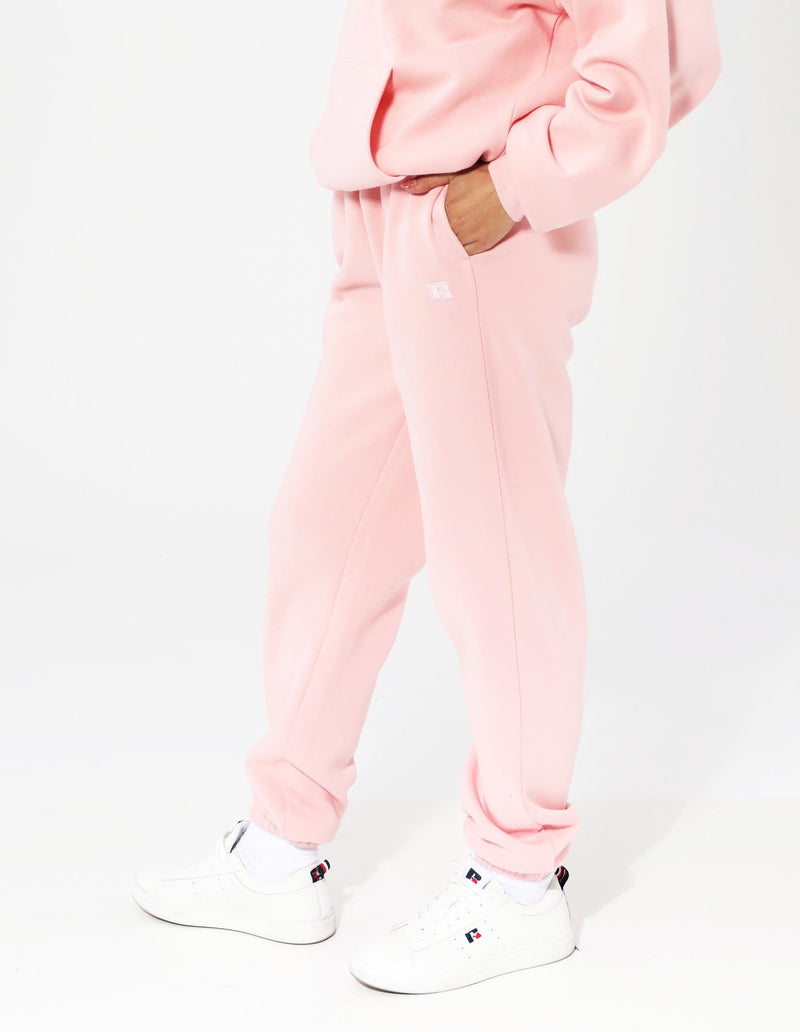 RUSSELL ATHLETIC WOMEN'S R LOGO PINK TRACKPANTS