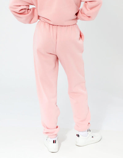 RUSSELL ATHLETIC WOMEN'S R LOGO PINK TRACKPANTS