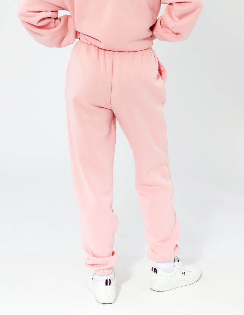 RUSSELL ATHLETIC WOMEN'S R LOGO PINK TRACKPANTS