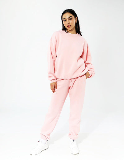 RUSSELL ATHLETIC WOMEN'S R LOGO PINK TRACKPANTS