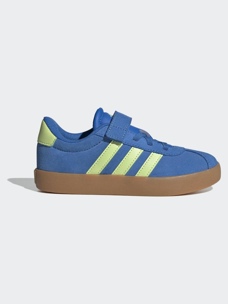 Adidas Kid's Hook N' Loop Vl Court 3.0 Royal/Lime Sneaker Shoes