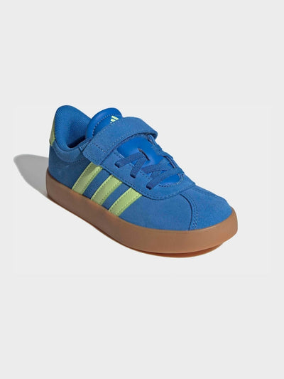 Adidas Kid's Hook N' Loop Vl Court 3.0 Royal/Lime Sneaker Shoes