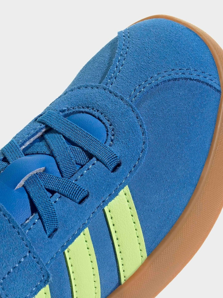 Adidas Kid's Hook N' Loop Vl Court 3.0 Royal/Lime Sneaker Shoes