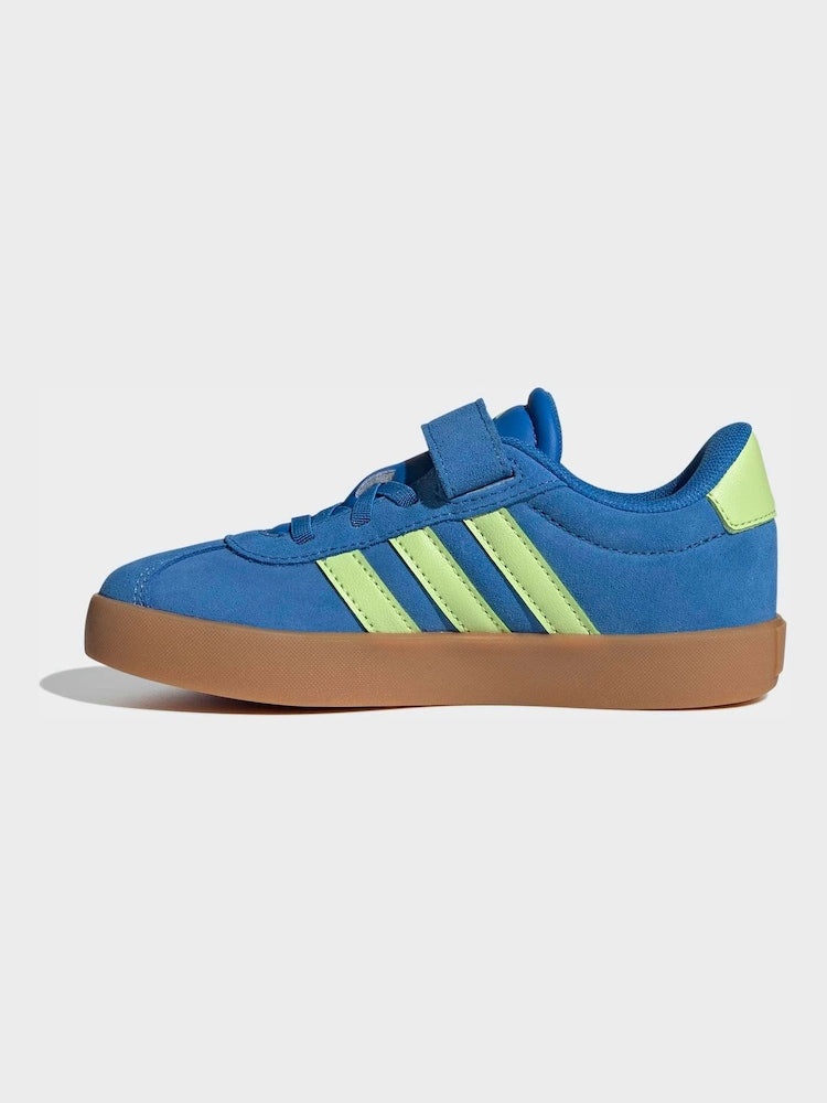Adidas Kid's Hook N' Loop Vl Court 3.0 Royal/Lime Sneaker Shoes