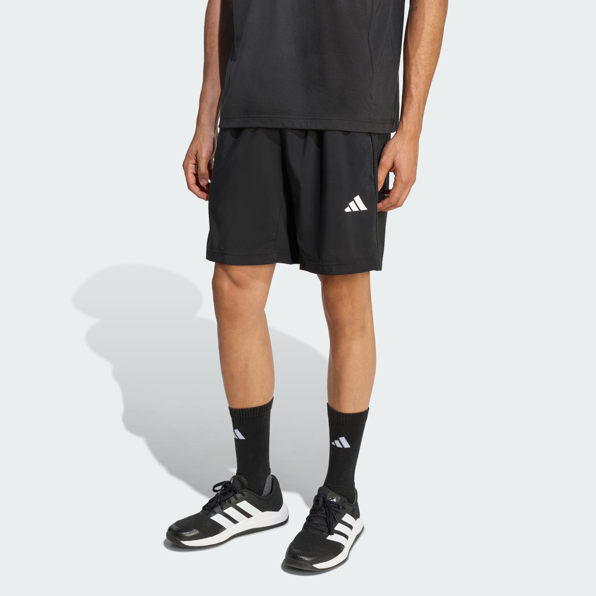 ADIDAS MEN'S WORKOUT ESSENTIALS BASE WOVEN BLACK SHORTS
