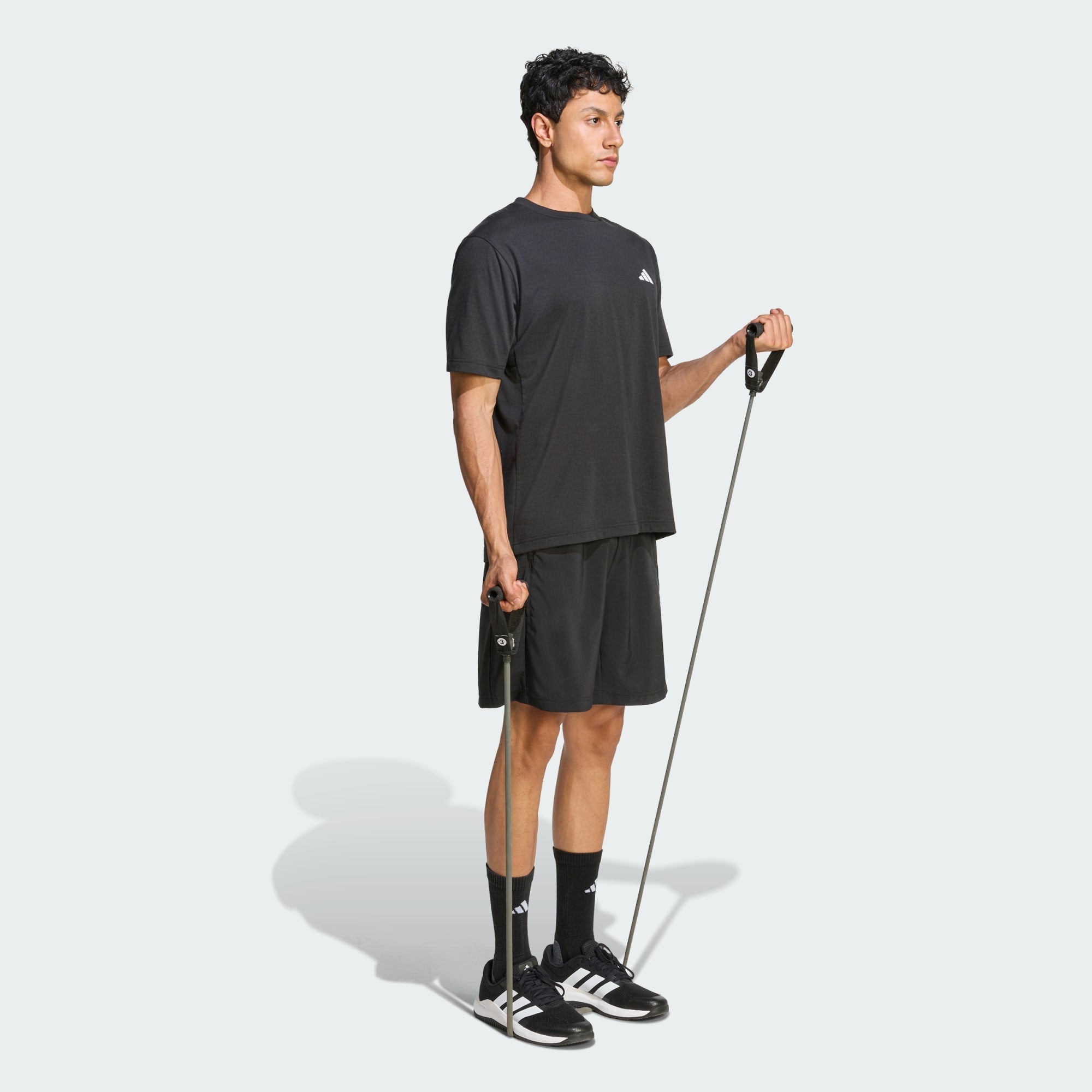 ADIDAS MEN'S WORKOUT ESSENTIALS BASE WOVEN BLACK SHORTS