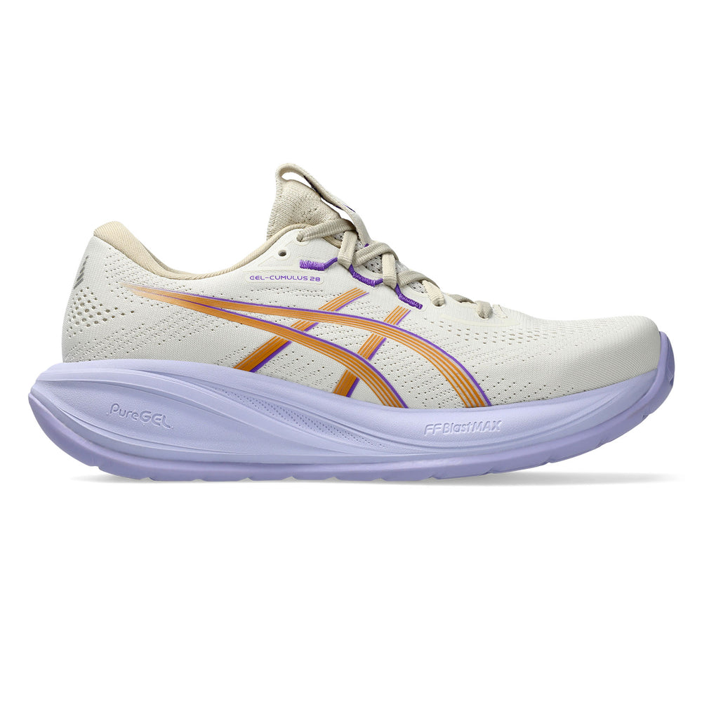 ASICS WOMEN'S GEL CUMULUS 28 OATMEAL/FRESH AIR RUNNING SHOES