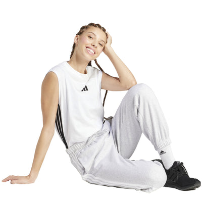 Adidas Women's 3-Stripe Fleece Grey Trackpant