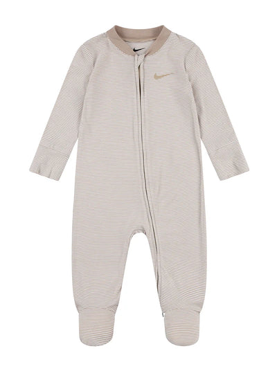 Nike Infants Striped Footed Beige Coverall