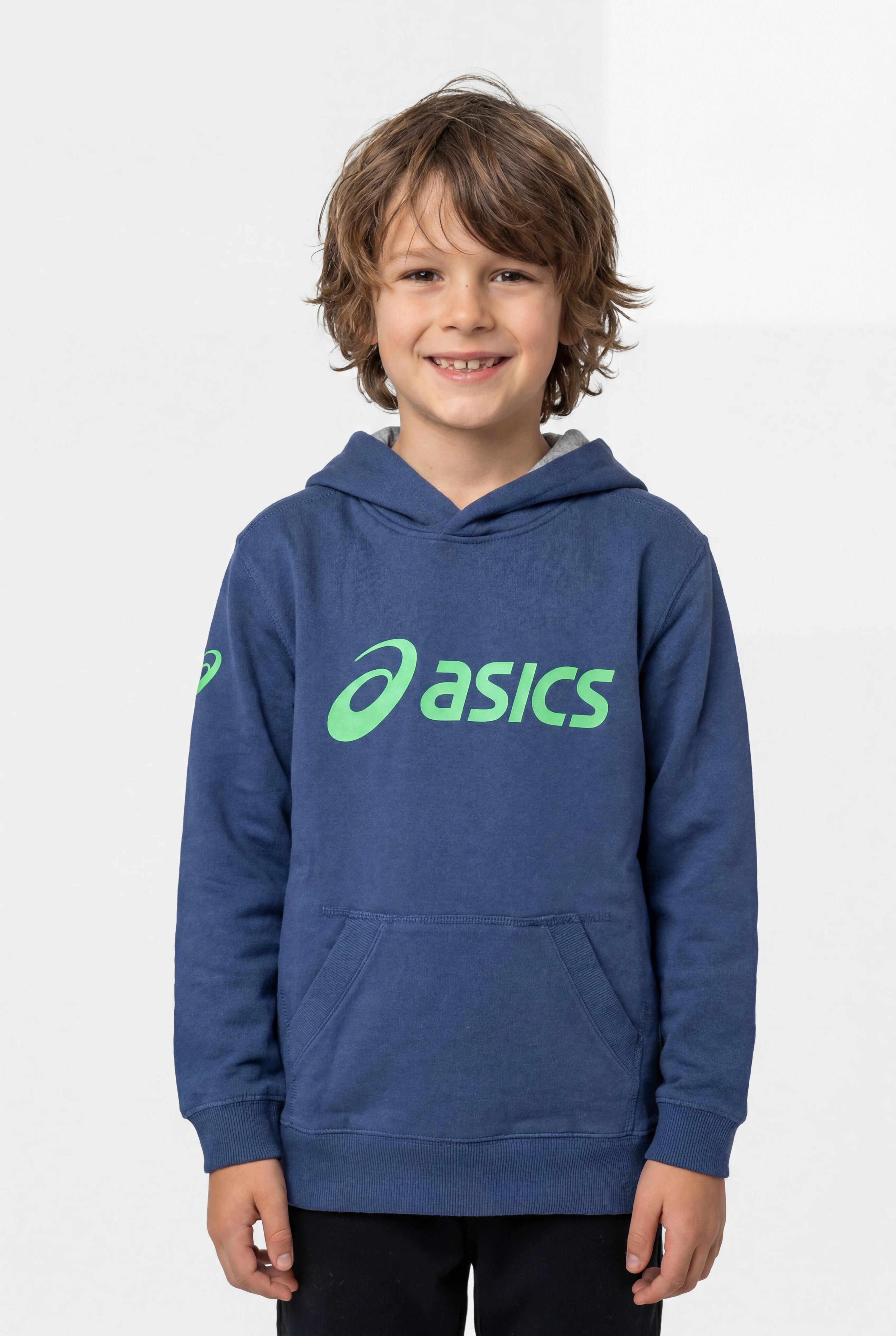 Asics Kid's Fleece Blue/Green Hoodie