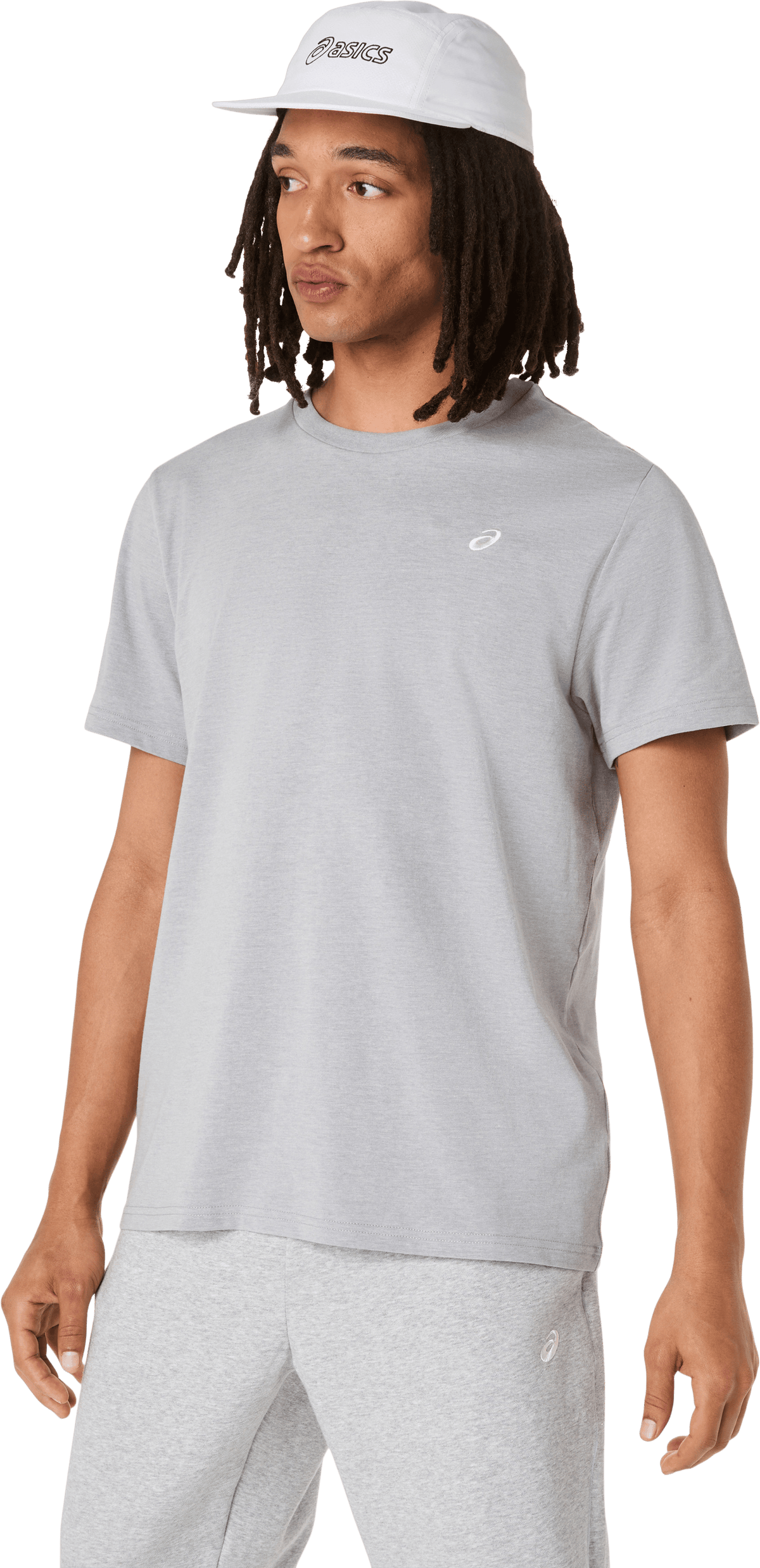 ASICS MEN'S SPIRAL EMBROIDERY GREY TEE