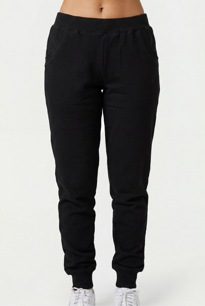 Asics Women's Fleece Cuff Black Trackpants