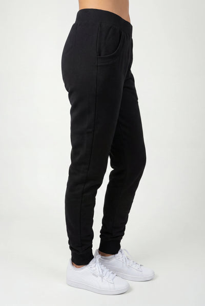 Asics Women's Fleece Cuff Black Trackpants