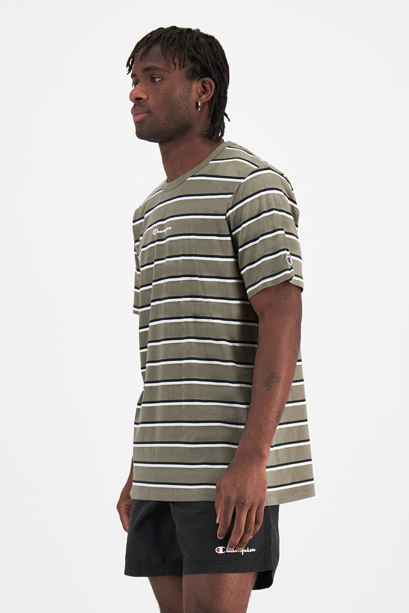 CHAMPION MEN S STRIPE OLIVE TEE INSPORT