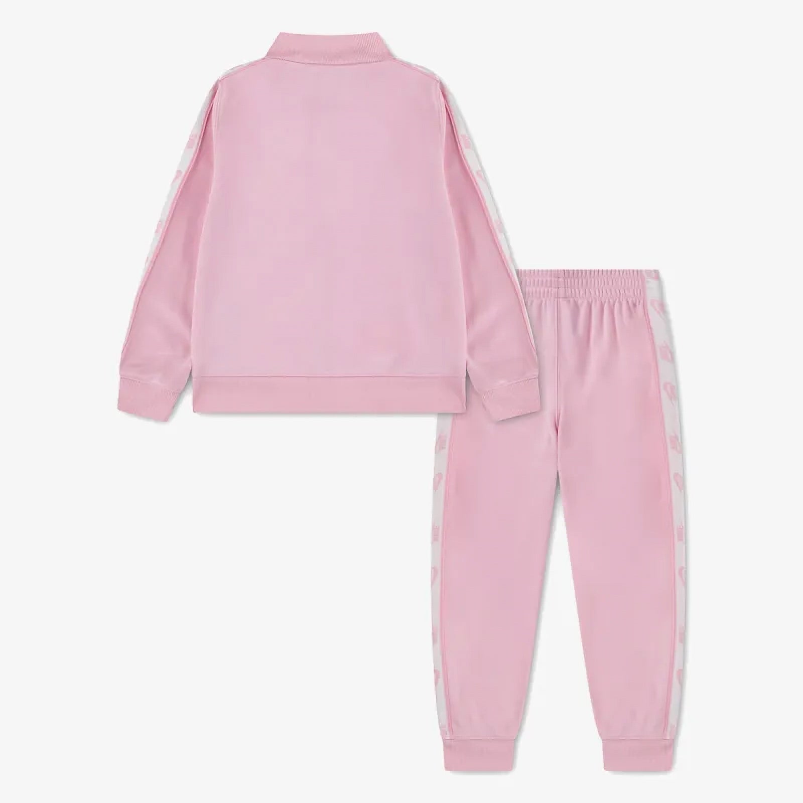 Nike Kid's Full Zip Logo Taping Pink Tracksuit Set