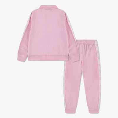 Nike Kid's Full Zip Logo Taping Pink Tracksuit Set