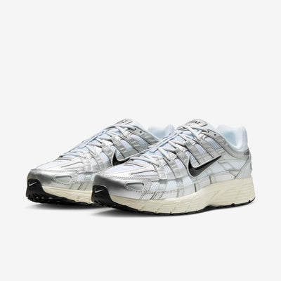 NIKE MEN'S P-6000 WHITE/METALLIC SNEAKER SHOES
