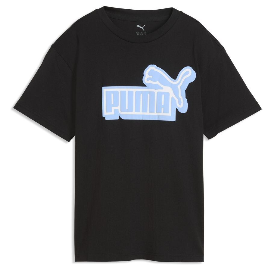 PUMA KID'S ESSENTIALS LOGO LAB RELAXED GRAPHIC BLACK/BLUE TEE
