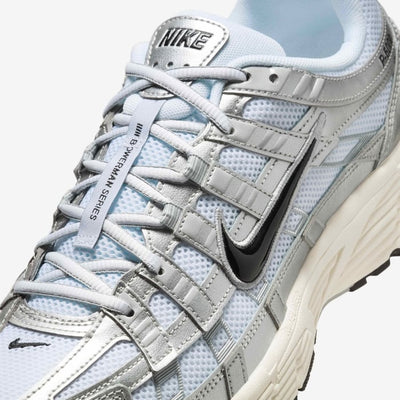 NIKE MEN'S P-6000 WHITE/METALLIC SNEAKER SHOES