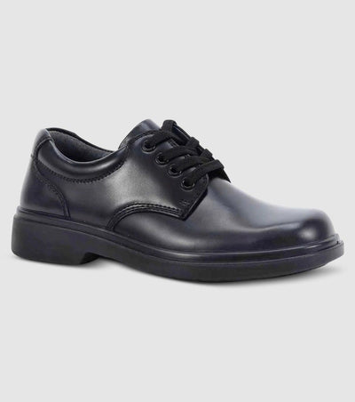 CLARKS UNISEX (SENIOR) DETROIT TRIPLE BLACK LEATHER SHOE (WIDTH E)