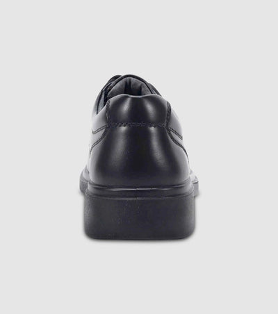 CLARKS UNISEX (SENIOR) DETROIT TRIPLE BLACK LEATHER SHOE (WIDTH E)