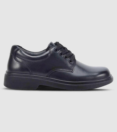 CLARKS UNISEX (SENIOR) DETROIT TRIPLE BLACK LEATHER SHOE (WIDTH E)