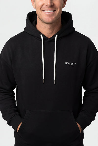 Insport Mens Easton Fleece Black Hoodie