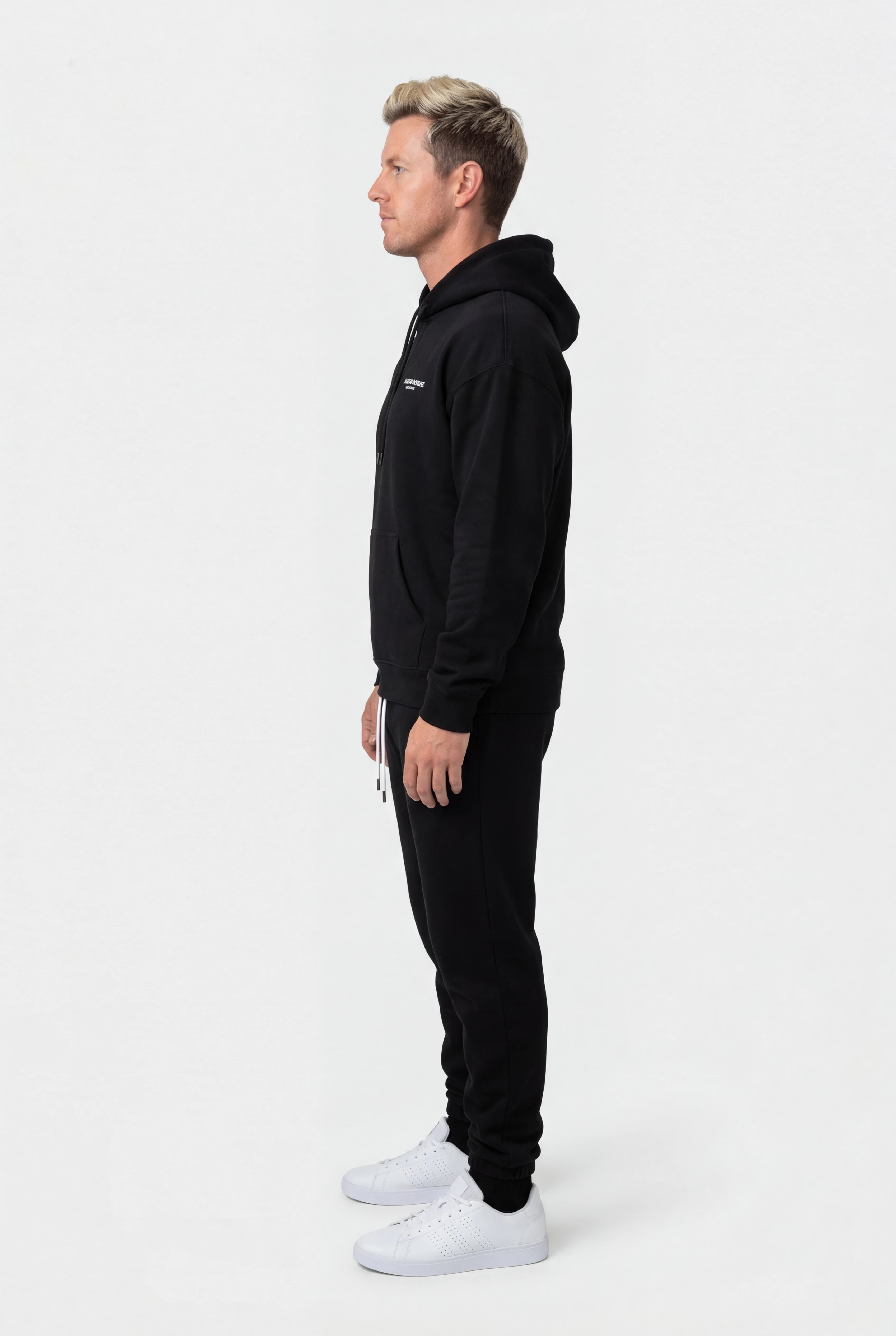 Insport Mens Easton Black Fleece Trackpants