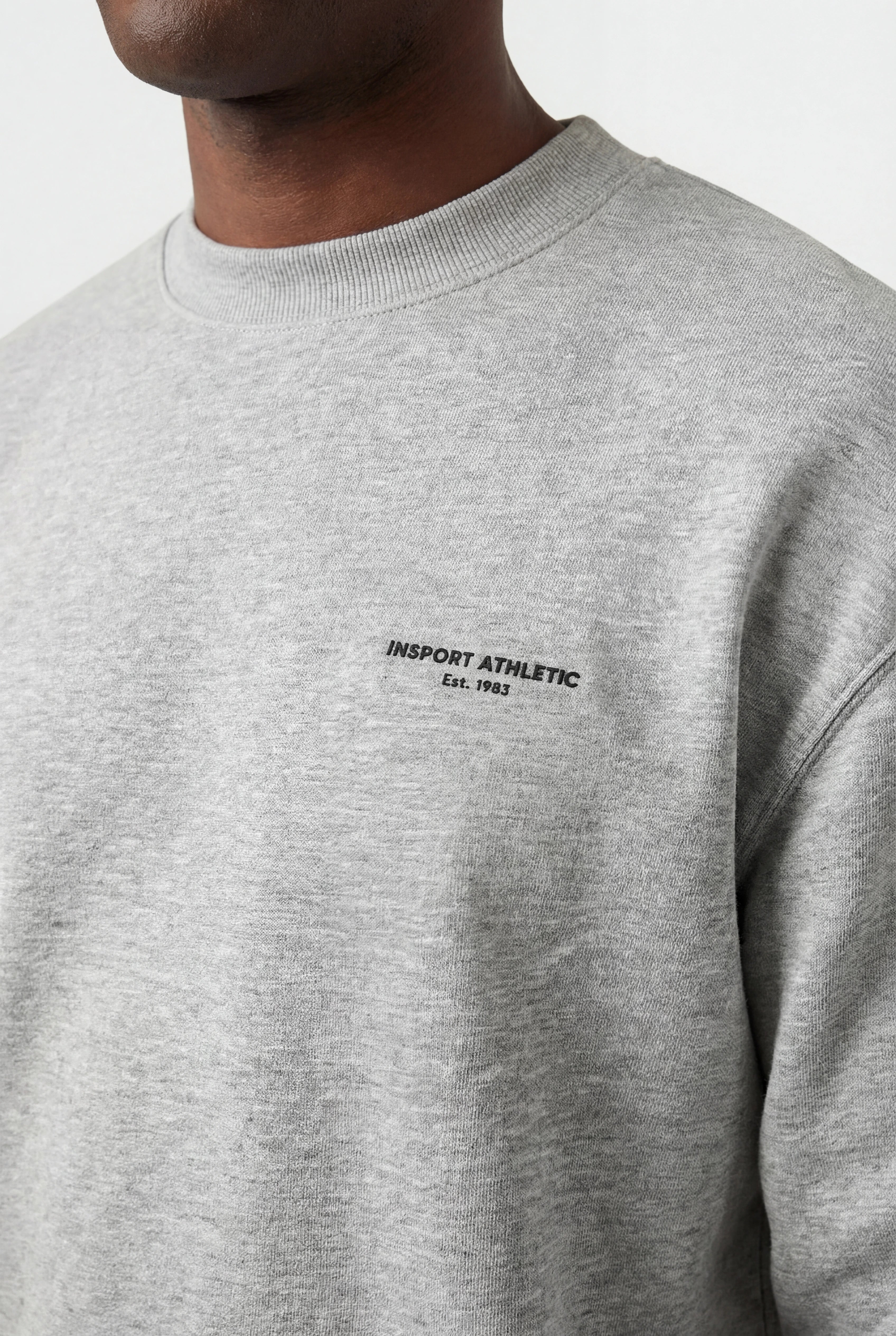 Insport Mens Easton Grey Marle Fleece Crew