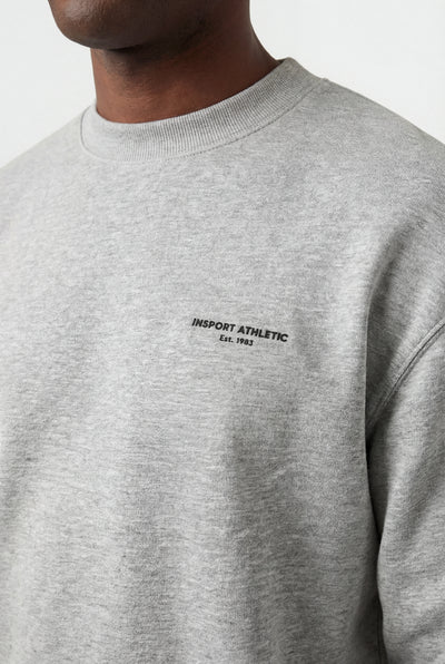 Insport Mens Easton Grey Marle Fleece Crew