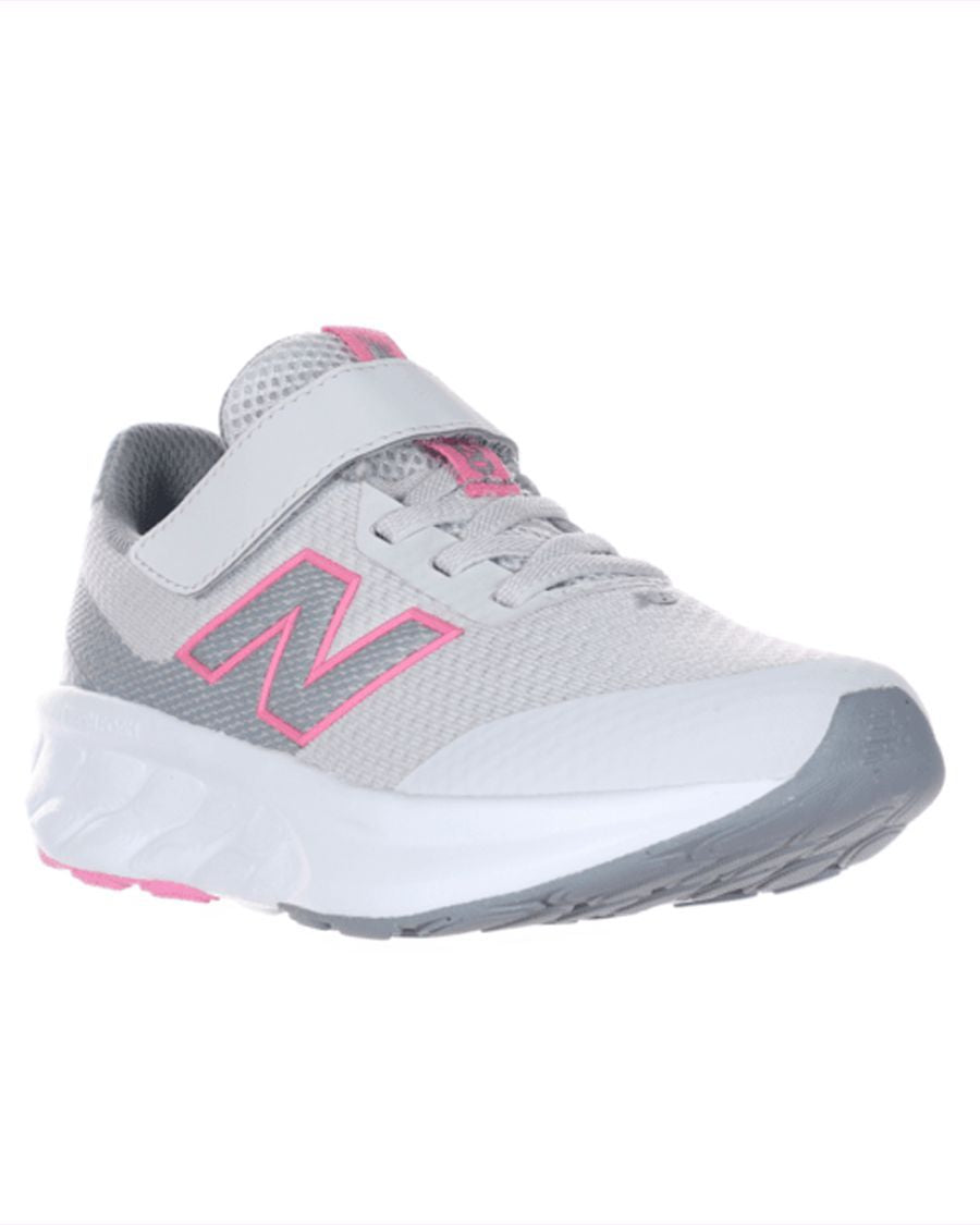 NEW BALANCE KID'S HOOK N' LOOP 520 GREY/PINK RUNNING SHOES