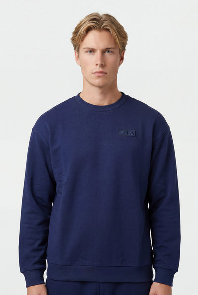 Fila Men's Byron Relaxed Crew Blue Sweatshirt