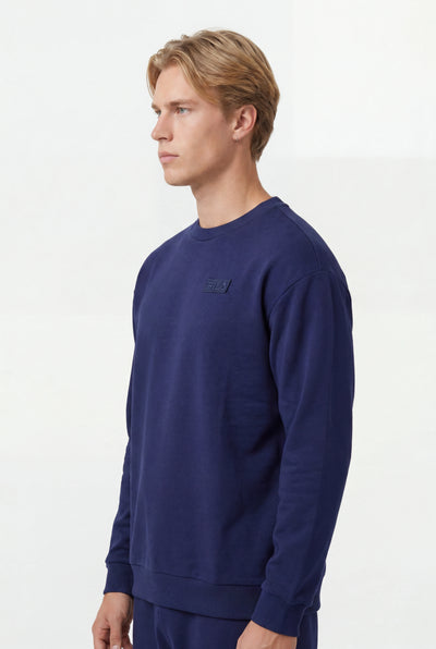 Fila Men's Byron Relaxed Crew Blue Sweatshirt