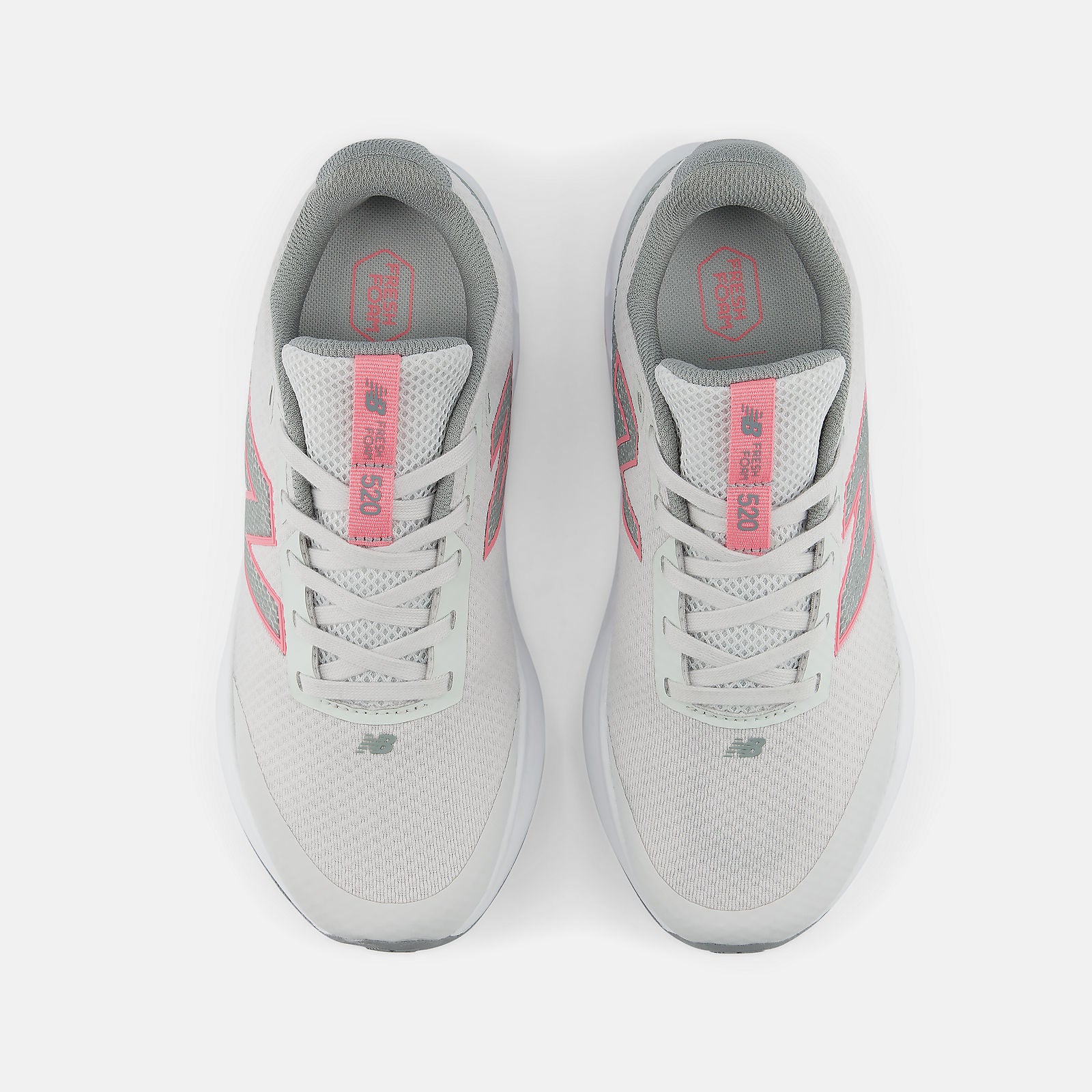NEW BALANCE KIDS 520 LACE GREY/PINK RUNNING SHOES